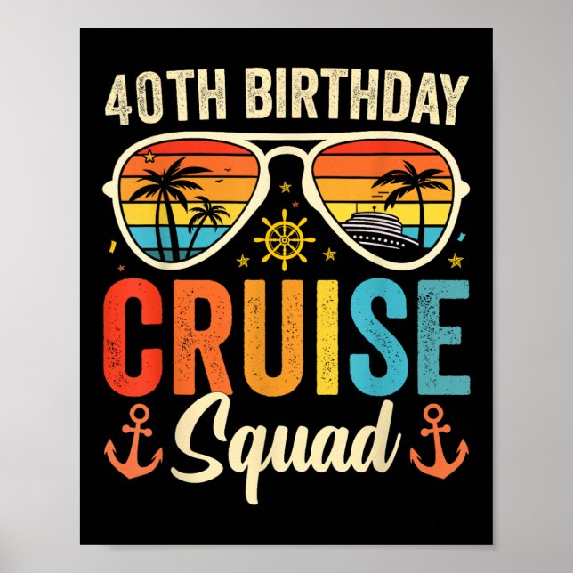 Affiche 40e Anniversaire Cadeaux de croisière 2025 Parcour (Devant)