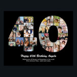 Affiche 40e anniversaire Numéro 40 photo Collage Cadeau<br><div class="desc">Marquez des années de merveilleux souvenirs et des aventures avec ce captivant 40e anniversaire Numéro Photo Collage. Ce modèle personnalisable est le mélange parfait de créativité et de sentiment, vous permettant de créer un cadeau vraiment mémorable et personnalisé pour la journée spéciale de votre être cher. Capturez l'essence d'années incroyables...</div>
