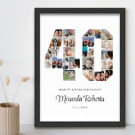 Affiche 40e anniversaire Numéro 40 Photo personnalisée Col<br><div class="desc">Célébrez le 40e anniversaire avec cette affiche personnalisée de collage photo numéro 40. Ce cadeau personnalisable est également parfait pour un anniversaire mariage. C'est une excellente façon de présenter des souvenirs précieux de votre vie de mariage et de marié. L'affiche comporte un collage de photos qui capturent ces moments spéciaux,...</div>
