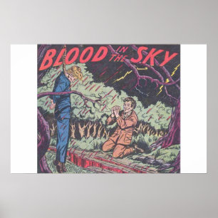 Affiche 40s Horreur bandes dessinées vintages pour les ama