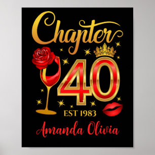 Affiche 40th Birthday, chapter 40 lady’s, women’s 