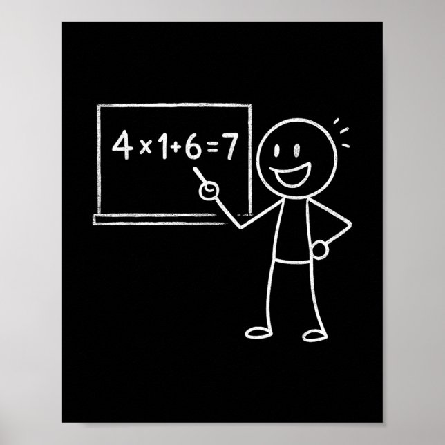 Affiche 41 67 Mème Quatre Un Six Sept Enseignant Drôle Mat (Devant)