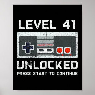 Affiche 41 Ans Quarante et un Anniversaire Cadeau Niveau 4
