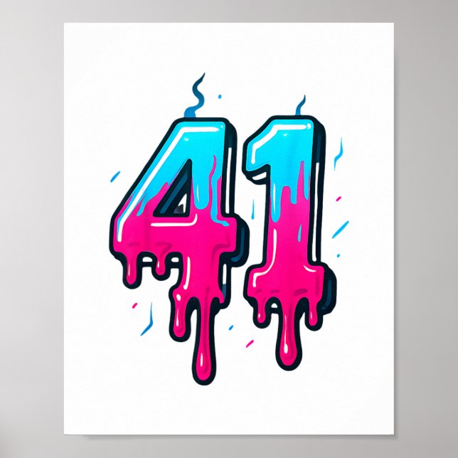 Affiche 41 Glace qui Dégouline Mème Quarante-et-un Quatre  (Devant)