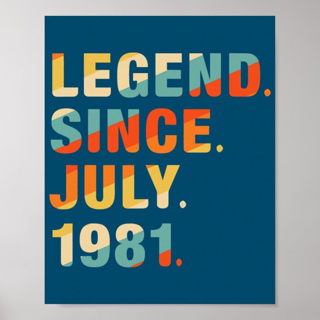 Affiche 41e Anniversaire Cadeaux 41 Ans Légende depuis (Devant)