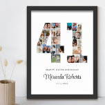 Affiche 41e anniversaire Numéro 41 Photo personnalisée Col<br><div class="desc">Célébrez le 40e anniversaire avec cette affiche personnalisée de collage photo numéro 40. Ce cadeau personnalisable est également parfait pour un anniversaire mariage. C'est une excellente façon de présenter des souvenirs précieux de votre vie de mariage et de marié. L'affiche comporte un collage de photos qui capturent ces moments spéciaux,...</div>