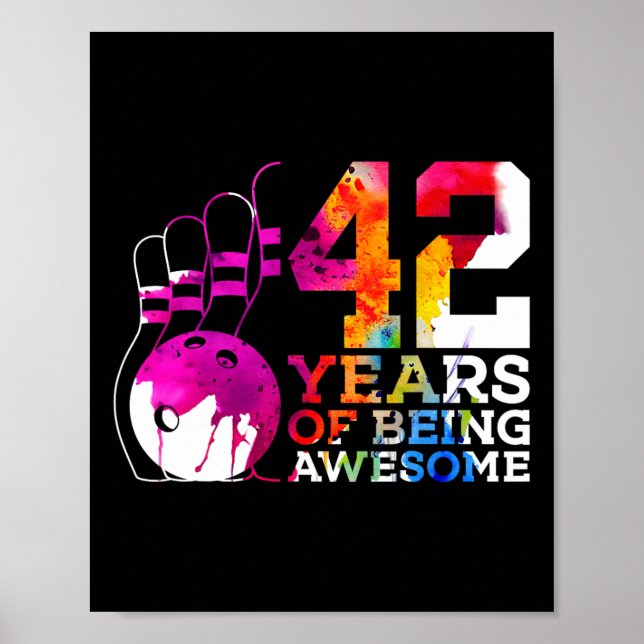Affiche 42 Ans D'Être Un Bowling Magnifique 42e Anniversai (Devant)