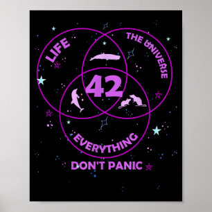 Affiche 42 Réponse à la vie à l'univers à tout