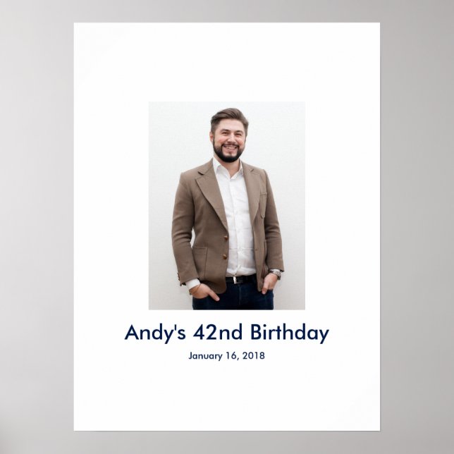 Affiche 42e anniversaire photo personnalisée Se connecter  (Devant)
