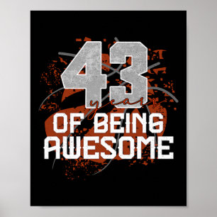 Affiche 43 ans d'être génial Sketll 43e anniversaire Gif