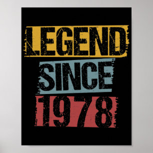 Affiche 44 ans Vintage 1978 44e anniversaire