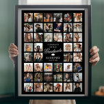 Affiche 44 Collage de photos Diplôme<br><div class="desc">Sceller ces précieux souvenirs de graduation avec notre affiche de conservation méticuleusement conçue. Ce n'est pas seulement une affiche, c'est un témoignage de réussite. Curé de 44 photos du parcours de vie du diplômé, couronné d'une fête "félicitations à notre diplômé" et personnalisé avec le casquette du tableau de mortier, nom...</div>