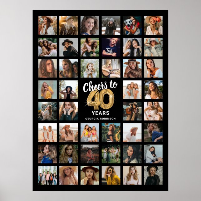 Affiche 44 Photo Collage 40th Birthday (Devant)