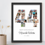 Affiche 44e anniversaire Numéro 44 Photo personnalisée Col<br><div class="desc">Célébrez le 44ème anniversaire avec cette affiche personnalisée de collage photo numéro 44. Ce cadeau personnalisable est également parfait pour un anniversaire mariage. C'est une excellente façon de présenter des souvenirs précieux de votre vie de mariage et de marié. L'affiche comporte un collage de photos qui capturent ces moments spéciaux,...</div>