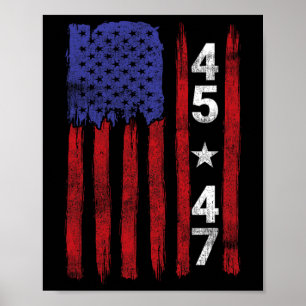 Affiche 45 47 Élection présidentielle de Trump 2024 Patrio