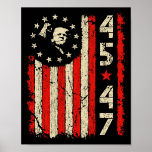 Affiche 45 47 Inauguration du président Trump Usa Retro Tr