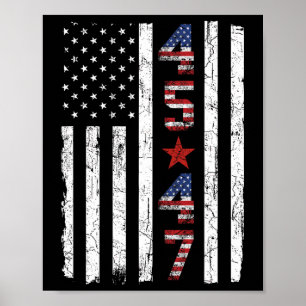 Affiche 45 47 Inauguration du président Trump Usa Retro Tr