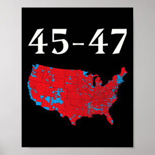 Affiche 45 47 Trump Election Map 2024
