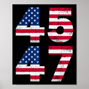 Affiche 45 47 Trump Président américain Vintage Drapeau am