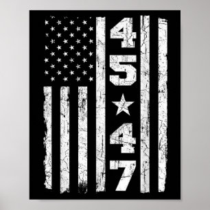 Affiche 45 47 Trump Vintage Usa Drapeau 2025 Président Ell