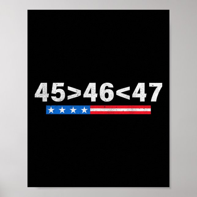 Affiche 45 Est Supérieur À 46 Fun 47 États-Unis Drapeau Tr (Devant)