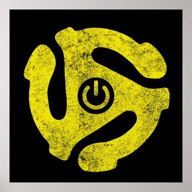 Affiche 45 RPM Adapter Power Symbol Sticker Retro Vinyl  (Devant)