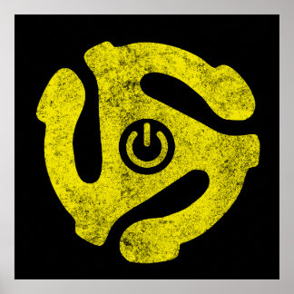 Affiche 45 RPM Adapter Power Symbol Sticker Retro Vinyl