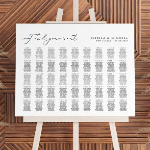 Affiche 45 Tables Large Trouvez Votre Siège Carte De Siège
