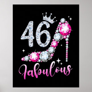 Affiche 46e Anniversaire Chaussures à talon élevé Diamant 