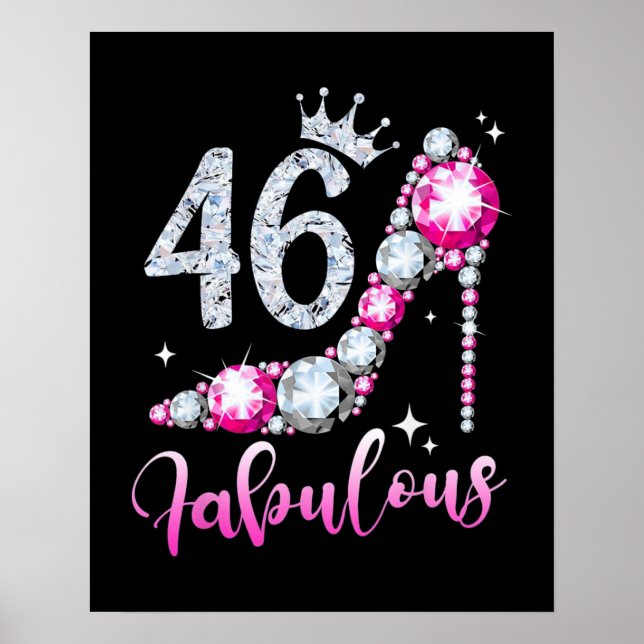 Affiche 46e Anniversaire Chaussures à talon élevé Diamant  (Devant)