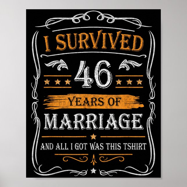 Affiche 46th Wedding Anniversary Shirt Couples Husband Wif (Devant)