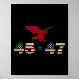 Affiche 47 Trump 2024 élection du président Eagle patrioti