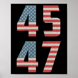 Affiche 47 Trump Vintage Retro Usa Drapeau 2024 Président