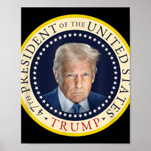 Affiche 47e Président Trump Sceau de Portrait Officiel 4e