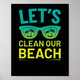Affiche 48.Beach CleanUp Nettoyons Notre Plage Style Surfe