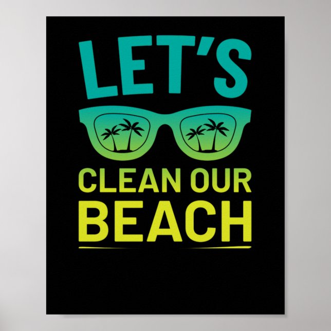 Affiche 48.Beach CleanUp Nettoyons Notre Plage Style Surfe (Devant)