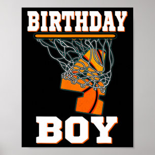 Affiche 4 Ans Bysketbyll Boy 4e anniversaire fête Cele