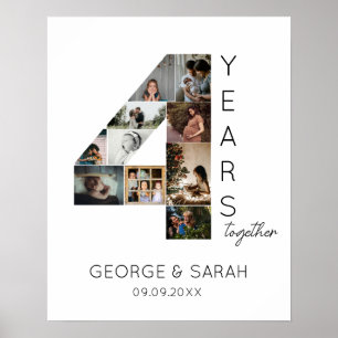Affiche 4 Ans Ensemble Collage De Photos Anniversaire De M