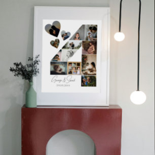 Affiche 4 ans Ensemble Photo Collage Anniversaire Mariage