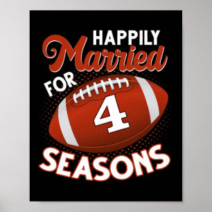 Affiche 4 Ans Mariage 4e Anniversaire Cadeau Pour Football