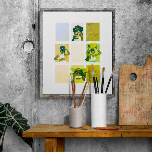 Affiche 4 Belles Black Ladies Style de grunge artistique