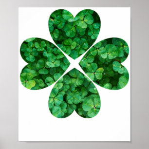 Affiche 4 Clover de coeur St Patrick's Day Shamrock irland
