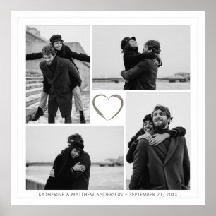 Affiche 4 Collage de photos Anniversaire Mariage personnal