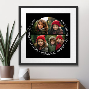 Affiche 4 Collage photo avec courbure Texte personnalisé a