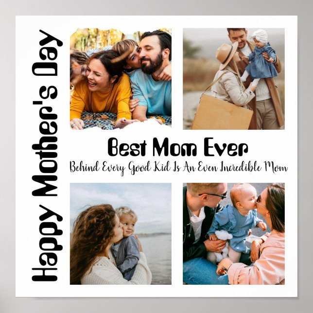 Affiche 4 Collage photo Meilleure maman jamais (Devant)
