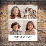 Affiche 4 Collage photo minimaliste - Meilleure année jama<br><div class="desc">Utilisez votre photo ou vos photos préférées pour faire un plaisir à garder à partager avec vos amis. Un design minimaliste avec seulement des instantanés et un bloc de texte.</div>