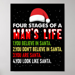 Affiche 4 Étapes De La Vie Humaine Drôle Père Noël Noël Pa