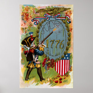 Affiche 4 juillet 1776 Minuteman