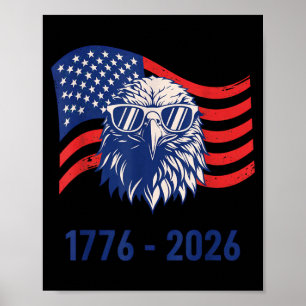 Affiche 4 juillet 250 Ans 1776-2026 USA Patriotique