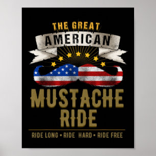 Affiche 4 juillet Américain De La Moustache Pour Patriotiq